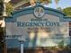 Community sign for Homes of Regency Cove, a waterfront 55+ community at 4851 W Gandy Blvd # B1L14, Tampa, FL 33611