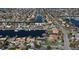 Community aerial view showcasing waterfront homes, canals, and well-maintained neighborhoods at 5133 Glenn Dr, New Port Richey, FL 34652