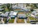 Aerial view of the property showing the yard at 596 S Bayshore Dr, Madeira Beach, FL 33708