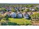 An aerial view showcasing the home's location and serene landscaping at 756 Burlwood St, Brandon, FL 33511