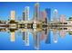 Stunning city skyline reflecting beautifully on the water on a bright sunny day at 803 S Packwood Ave, Tampa, FL 33606