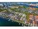 Aerial view of homes with private docks, boat slips, stunning water views, and convenient city access at 926 Anchorage Rd, Tampa, FL 33602