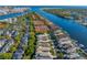 Amazing aerial view of luxury homes alongside water, featuring boat docks and lush landscaping in a prime location at 926 Anchorage Rd, Tampa, FL 33602