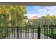 Balcony with view of lush landscaping, tropical trees, and blue skies at 926 Anchorage Rd, Tampa, FL 33602