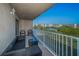 Charming balcony offers scenic waterfront views, perfect for morning coffee or evening relaxation at 19451 Gulf Blvd # 301, Indian Shores, FL 33785