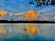 Picturesque lake view featuring calm waters, a flying bird, and the colors of the sunset at 19451 Gulf Blvd # 301, Indian Shores, FL 33785