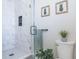 Marble tile shower with glass door in modern bathroom at 2835 3Rd N Ave, St Petersburg, FL 33713