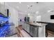 Well-appointed kitchen features a large island, stainless appliances, and modern lighting at 34244 Radley Way, Wesley Chapel, FL 33545