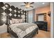 Bedroom featuring a modern black and white theme, complete with stylish decor and ample space at 5305 Sagecrest Dr, Lithia, FL 33547