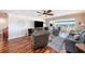 The spacious living room with elegant finishes offers panoramic views of the ocean at 100 Bluff View Dr # 614A, Belleair Bluffs, FL 33770