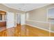 Large bedroom with hardwood floors and two doors at 1196 Gandy Crest Ne Dr, St Petersburg, FL 33702