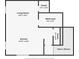 Layout of a partial first floor showing kitchen, living room and bathroom at 145 16Th Ne Ave, St Petersburg, FL 33704