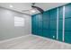 Bedroom with custom molding on teal-painted feature wall at 2121 Park N St, St Petersburg, FL 33710