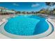 Beautifully maintained pool with a curved design, surrounded by lounge chairs and verdant landscaping at 2019 Utopian W Dr # 310, Clearwater, FL 33763