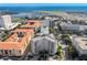 Aerial view showcasing the building's architecture and its convenient location near the airport and waterfront at 470 3Rd S St # 814, St Petersburg, FL 33701