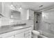 Clean bathroom with a glass shower, updated sink, and vanity at 470 3Rd S St # 814, St Petersburg, FL 33701