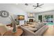 Comfortable living room with fireplace, hardwood floors, and access to the outdoor pool area at 8236 36Th N Ave, St Petersburg, FL 33710