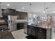 Modern kitchen features stainless steel appliances, granite countertops and dark wood cabinets at 8780 Flourish Dr, Land O Lakes, FL 34637