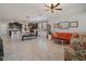 Open living space showcasing a kitchen, dining area and a Gathering room at 8780 Flourish Dr, Land O Lakes, FL 34637