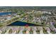 Aerial view of the property showing the proximity to the pond at 11422 Captiva Kay Dr, Riverview, FL 33569