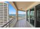 Spacious balcony offering breathtaking water views and a glimpse of the city skyline at 1180 Gulf Blvd # 1604, Clearwater Beach, FL 33767