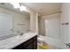 Bathroom featuring a sink, vanity, mirror, and bathtub with shower at 12220 Legacy Bright St, Riverview, FL 33578