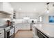Well-lit kitchen featuring white cabinetry, stainless steel appliances, and a modern aesthetic at 1480 Gulf Blvd # 401, Clearwater Beach, FL 33767