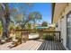 Wooden deck overlooking a lush backyard, providing an inviting outdoor living space at 1600 Delaware Ne Ave, St Petersburg, FL 33703
