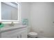 Modern powder room with a sleek vanity, contemporary faucet, and decorative mirror, designed for style and convenience at 1902 Andover St # 198, Sun City Center, FL 33573