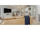 Spacious living area that blends into the open kitchen and dining space at 314 Ontario Ave, Crystal Beach, FL 34681