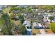 An aerial view of a residential neighborhood with single-Gathering homes and mature trees, near a lake at 509 13Th Nw Ave, Largo, FL 33770