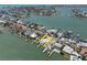 Aerial view showcasing the property's location in a waterfront community with beach access at 575 Crystal Dr, Madeira Beach, FL 33708