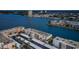 Aerial view of the Sarasota community and covered parking with access to the water at 7645 Sun Island S Dr # 201, South Pasadena, FL 33707