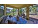 Relaxing screened patio with comfortable seating and serene views at 10315 Riverdale Rise Dr, Riverview, FL 33578