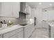 Bright kitchen with stainless steel appliances, white cabinets, grey backsplash and a window overlooking the backyard at 15909 39Th E Gln, Parrish, FL 34219