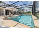 Refreshing pool area with a screened enclosure, patio furniture, and clear blue water at 19445 Redwood Point Dr, Tampa, FL 33647