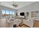 Bright living room with floor-to-ceiling windows that offer beautiful views, along with stylish furniture at 20 Bellevue Dr, Treasure Island, FL 33706