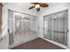 Bright sunroom featuring sliding glass doors and ceiling fan, offering versatile indoor/outdoor living at 2206 Preservation Dr # 2206, Plant City, FL 33566