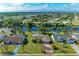 Aerial view of a home next to a canal, with a screened pool, well-maintained yard, and beautiful neighborhood at 3381 Conway Blvd, Port Charlotte, FL 33952