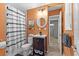 Updated bathroom with decorative mirror and stylish vanity at 4750 Burlington N Ave, St Petersburg, FL 33713