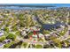Panoramic aerial view showcasing the property nestled in a community with access to canals and waterways at 5167 Venetian Ne Blvd, St Petersburg, FL 33703