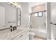Modern bathroom with marble countertop and a decorative tile shower with glass door at 0 Old Country Rd, Odessa, FL 33556