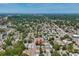 An aerial view showing the neighborhood with mature trees and a clear blue sky above at 1679 29Th N Ave, St Petersburg, FL 33713