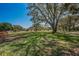 Picturesque neighborhood scene with lush green grass and mature trees, showcasing a tranquil setting at 19719 Prince Benjamin Dr, Lutz, FL 33549
