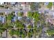 Bird's-eye view of houses with mature trees providing shade in a residential neighborhood at 2340 Kingston S St, St Petersburg, FL 33711
