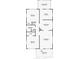 Layout of the home showcasing the arrangement of the bedrooms, bathroom, kitchen, and living spaces at 2340 Kingston S St, St Petersburg, FL 33711