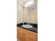 Powder room features a vanity with wood cabinets and a black countertop at 3405 W Swann Ave # 9, Tampa, FL 33609