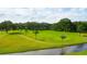 Well-maintained golf course with green grass, fairways lined with young palm trees, and a pond at 37235 Cora Ave, Zephyrhills, FL 33542