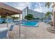 Inviting community pool with shaded seating areas and palm trees at 5840 30Th S Ave # 305, Gulfport, FL 33707