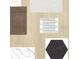Selection of modern finishes and materials for kitchen and bath, including cabinets, tile and countertops at 10640 Crescent Creek Xing, Parrish, FL 34219